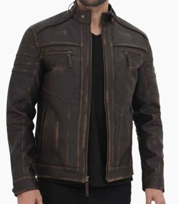 Monroe Distressed Brown Leather Jacket