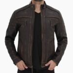 Monroe Distressed Brown Leather Jacket