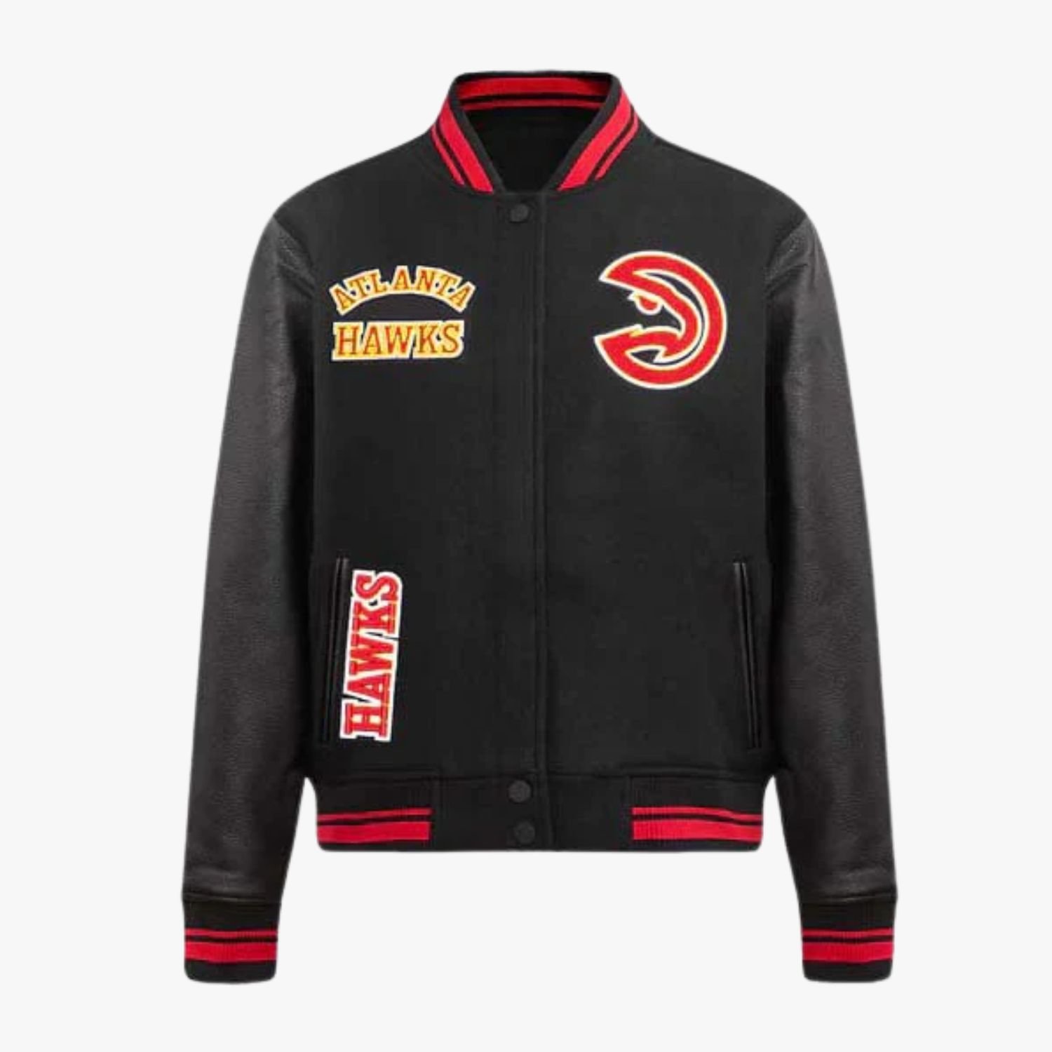 NBA Atlanta Hawks Retro Classics Women's Rib Wool Varsity Jacket NBA Atlanta Hawks Retro Classics Women's Rib Wool Varsity Jacket