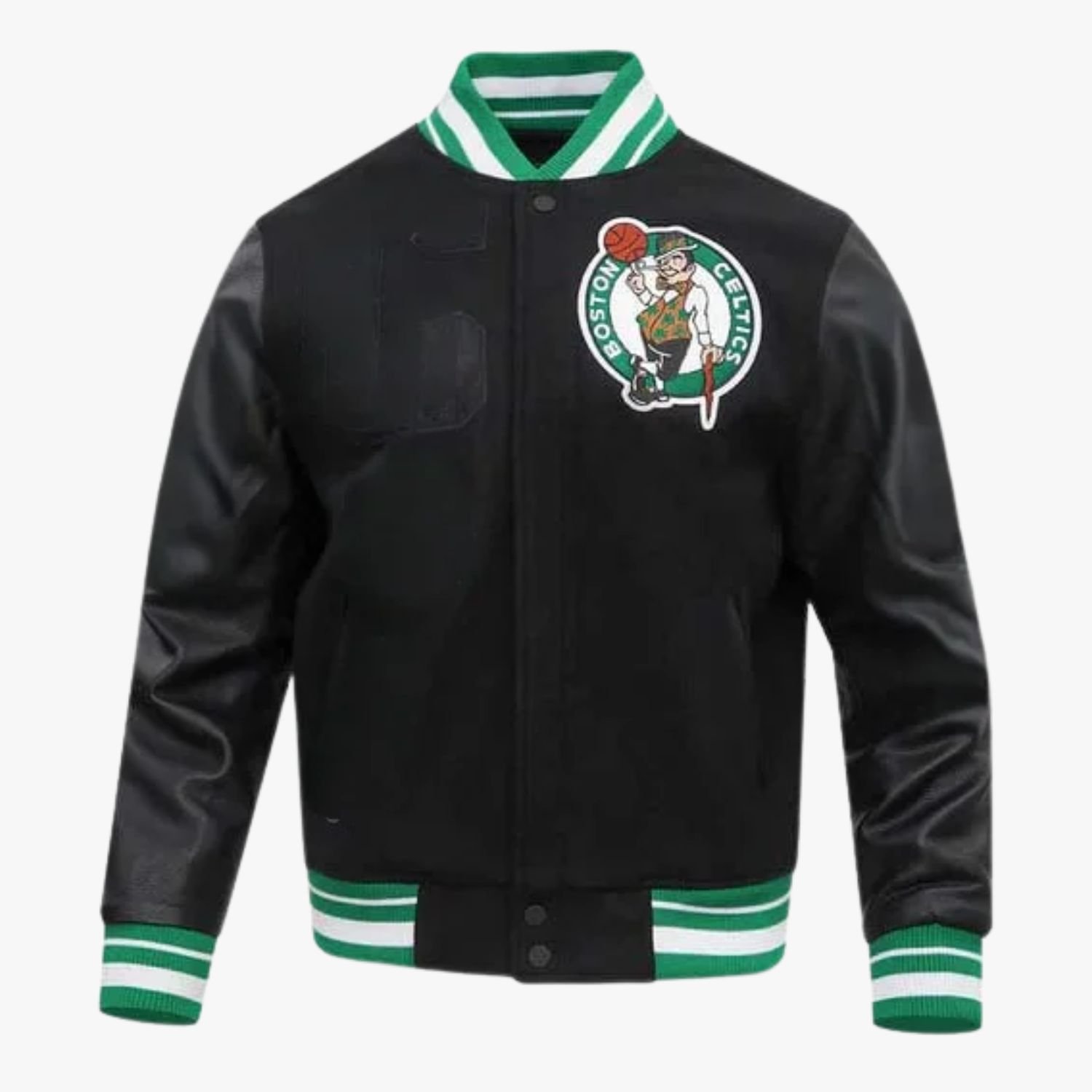 NBA Boston Celtics Mashup Men's Rib Wool Varsity Jacket NBA Boston Celtics Mashup Men's Rib Wool Varsity Jacket