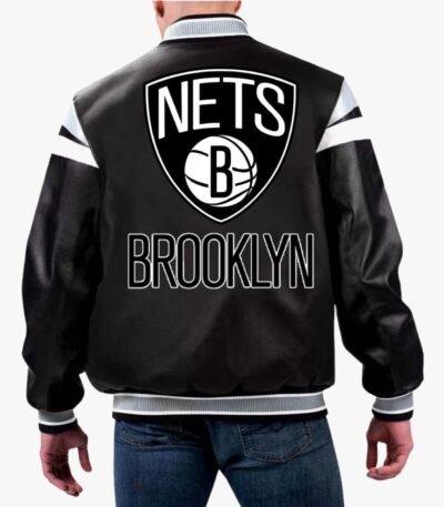 NBA Brooklyn Nets Varsity Leather Jacket