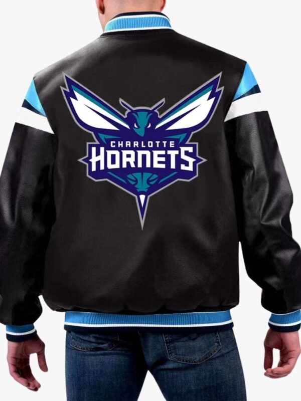 NBA Charlotte Hornets Varsity Leather Jacket