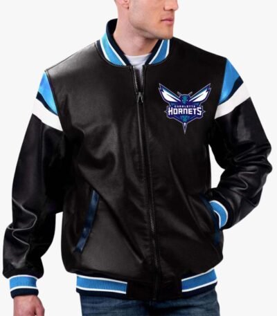 NBA Charlotte Hornets Varsity Leather Jacket