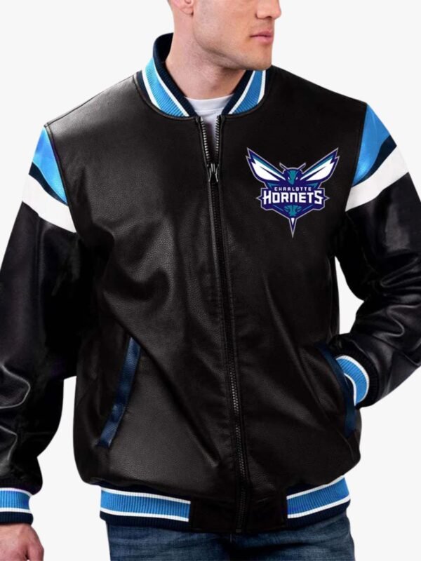 NBA Charlotte Hornets Varsity Leather Jacket