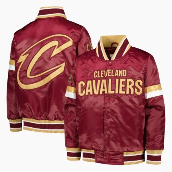 NBA Cleveland Cavaliers Starter Youth Home Game Varsity Satin Full Snap Jacket