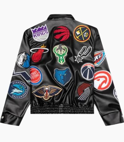 NBA Collage Leather Jacket