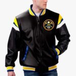 NBA Denver Nuggets Varsity Leather Jacket