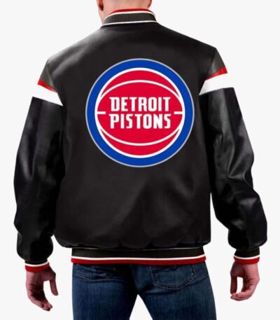 NBA Detroit Pistons Varsity Leather Jacket