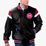 NBA Detroit Pistons Varsity Leather Jacket