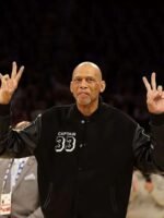 NBA Kareem Abdul Jabbar Captain 33 Letterman Leather Jacket