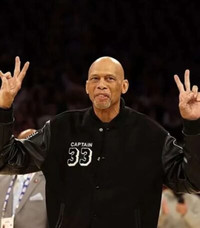 NBA Kareem Abdul Jabbar Captain 33 Letterman Leather Jacket