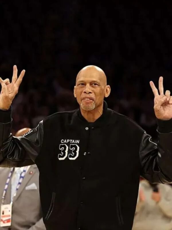 NBA Kareem Abdul Jabbar Captain 33 Letterman Leather Jacket