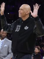 NBA Kareem Abdul Jabbar Captain 33 Letterman Leather Jacket