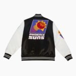 NBA Men's Black White Phoenix Suns Team Origins Satin Full Snap Varsity Jacket
