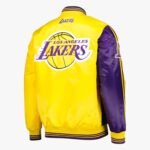 NBA Men's Los Angeles Lakers Purple Gold Fast Break Satin Full Snap Jacket
