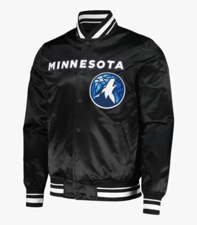 NBA Men's Minnesota Timberwolves Black City Edition Satin Jacket