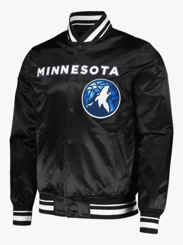 NBA Men's Minnesota Timberwolves Black City Edition Satin Jacket