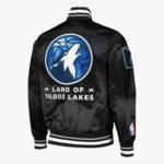 NBA Men's Minnesota Timberwolves Black City Edition Satin Jacket