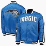 NBA Men's Orlando Magic Blue The Offensive Varsity Satin Full Snap Jacket
