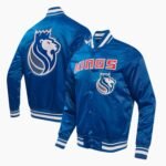 NBA Men's Sacramento Kings Blue 2025 City Edition Satin Full Snap Jacket
