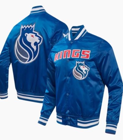 NBA Men's Sacramento Kings Blue 2025 City Edition Satin Full Snap Jacket