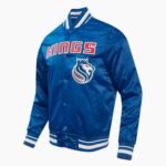 NBA Men's Sacramento Kings Blue 2025 City Edition Satin Full Snap Jacket