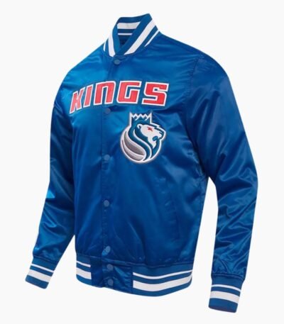 NBA Men's Sacramento Kings Blue 2025 City Edition Satin Full Snap Jacket