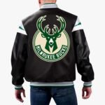 NBA Milwaukee Bucks Varsity Leather Jacket
