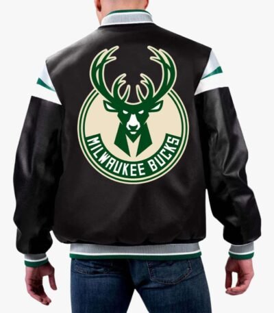 NBA Milwaukee Bucks Varsity Leather Jacket