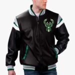 NBA Milwaukee Bucks Varsity Leather Jacket