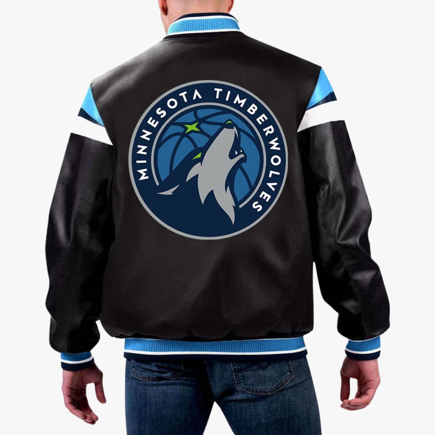 NBA Minnesota Timberwolves Varsity Leather Jacket NBA Minnesota Timberwolves Varsity Leather Jacket