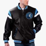 NBA Minnesota Timberwolves Varsity Leather Jacket