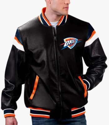 NBA Oklahoma City Thunder Varsity Leather Jacket