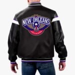 NBA Orleans Pelicans Varsity Leather Jacket