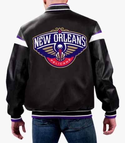 NBA Orleans Pelicans Varsity Leather Jacket