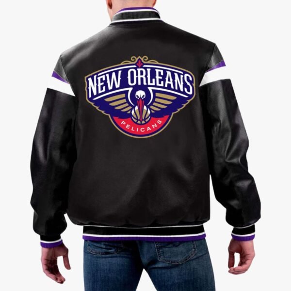 NBA Orleans Pelicans Varsity Leather Jacket