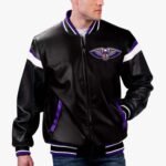 NBA Orleans Pelicans Varsity Leather Jacket