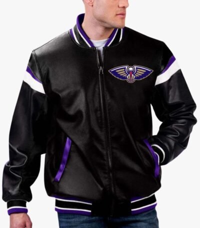 NBA Orleans Pelicans Varsity Leather Jacket