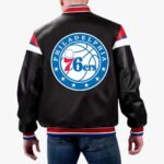 NBA Philadelphia 76ers Varsity Leather Jacket