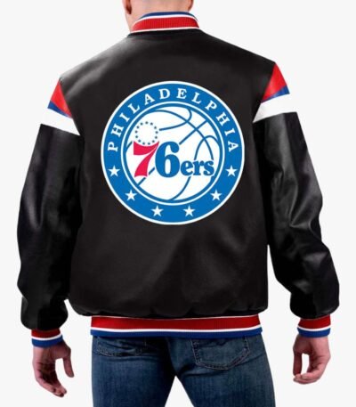 NBA Philadelphia 76ers Varsity Leather Jacket