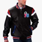 NBA Philadelphia 76ers Varsity Leather Jacket