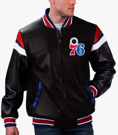 NBA Philadelphia 76ers Varsity Leather Jacket