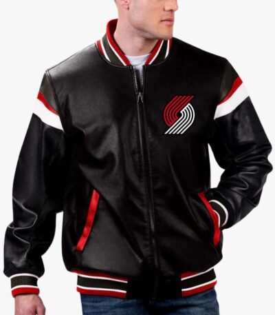 NBA Portland Trail Blazers Varsity Leather Jacket