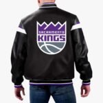 NBA Sacramento Kings Varsity Leather Jacket