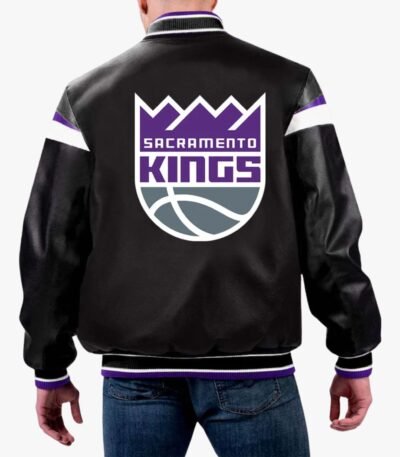 NBA Sacramento Kings Varsity Leather Jacket