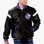 NBA Sacramento Kings Varsity Leather Jacket