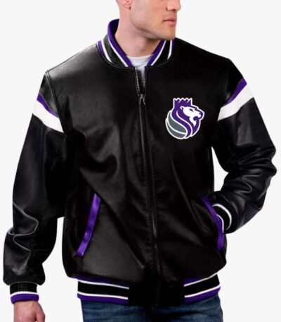 NBA Sacramento Kings Varsity Leather Jacket