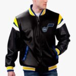 NBA Utah Jazz Varsity Leather Jacket