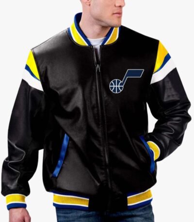 NBA Utah Jazz Varsity Leather Jacket