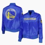NBA Women's Golden State Warriors Royal Classics Satin Full Snap Jacket